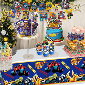 HTWHVT monster truck balloons brighten the room with energy.