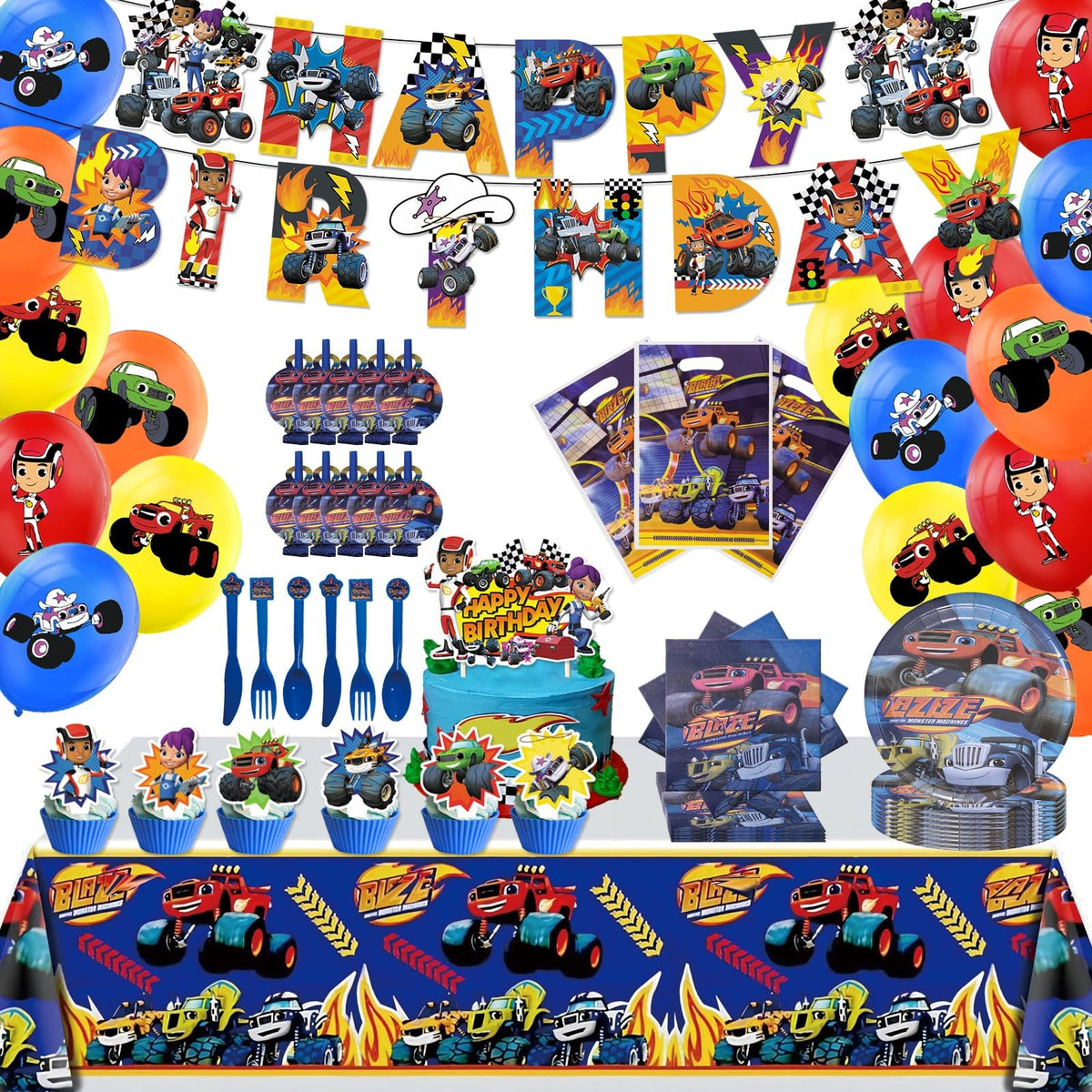 HTWHVT monster truck banner for festive car party decor and photo moments.