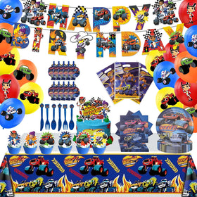 HTWHVT monster truck banner for festive car party decor and photo moments.