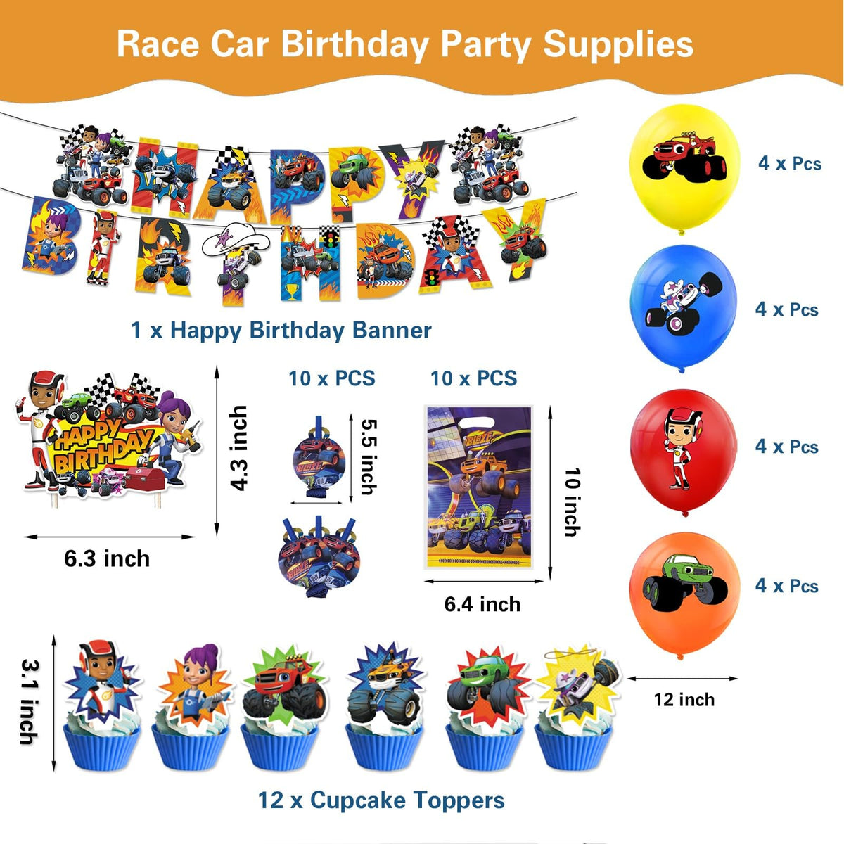 HTWHVT monster truck cake topper adds a bold centerpiece for celebrations.