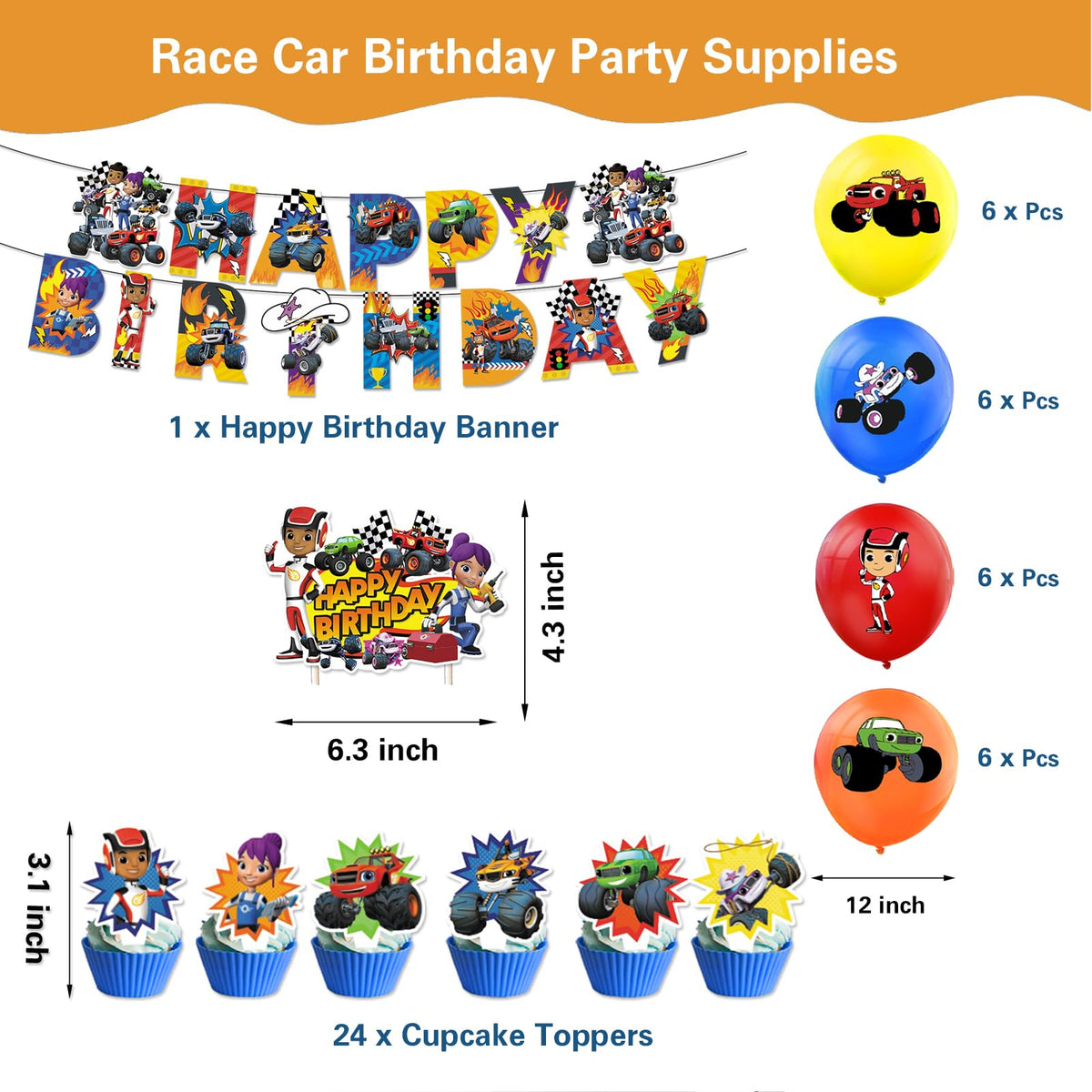 HTWHVT Monster Truck cake topper for festive cake decoration