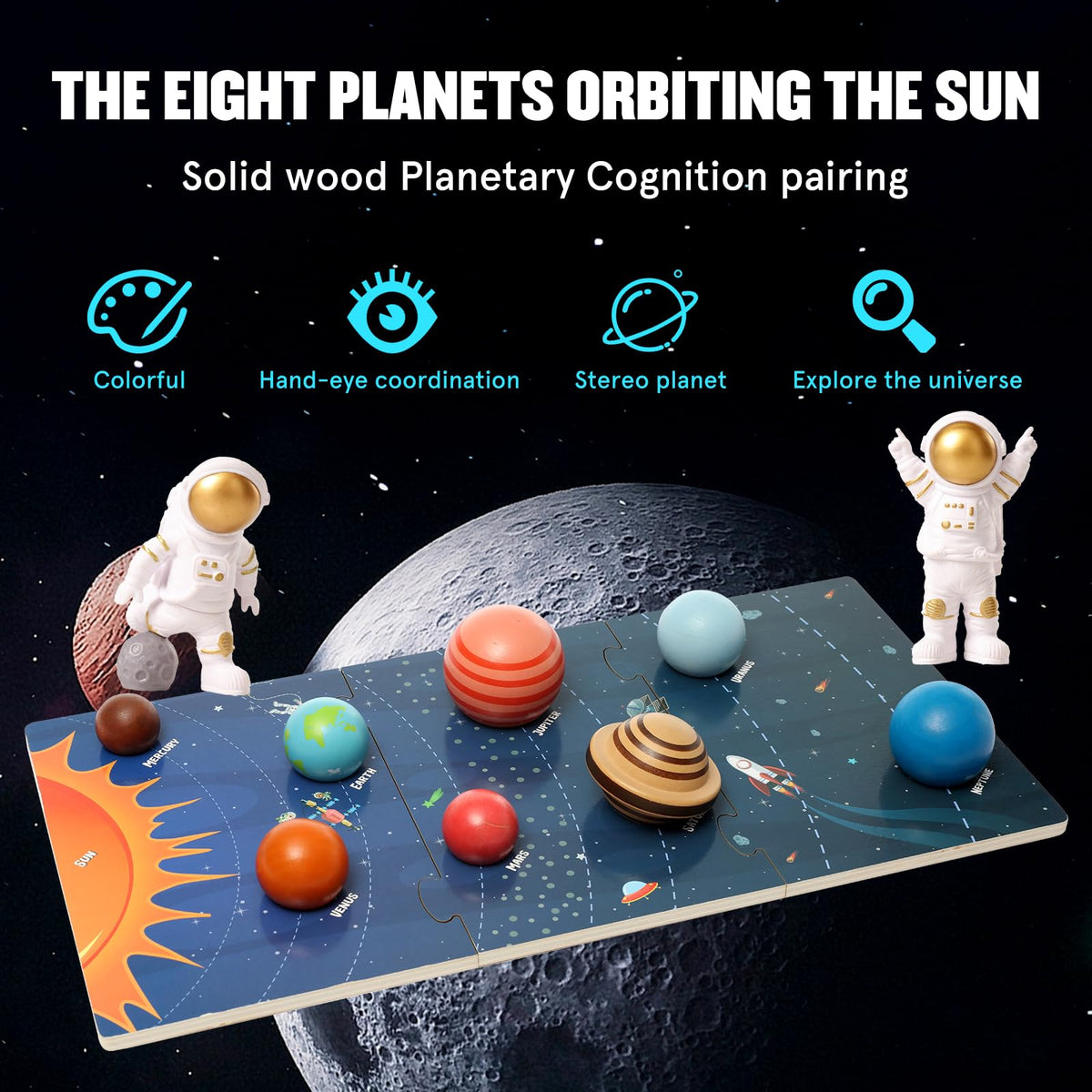 Htyibfs knowledge cards show realistic planet images for recognition.