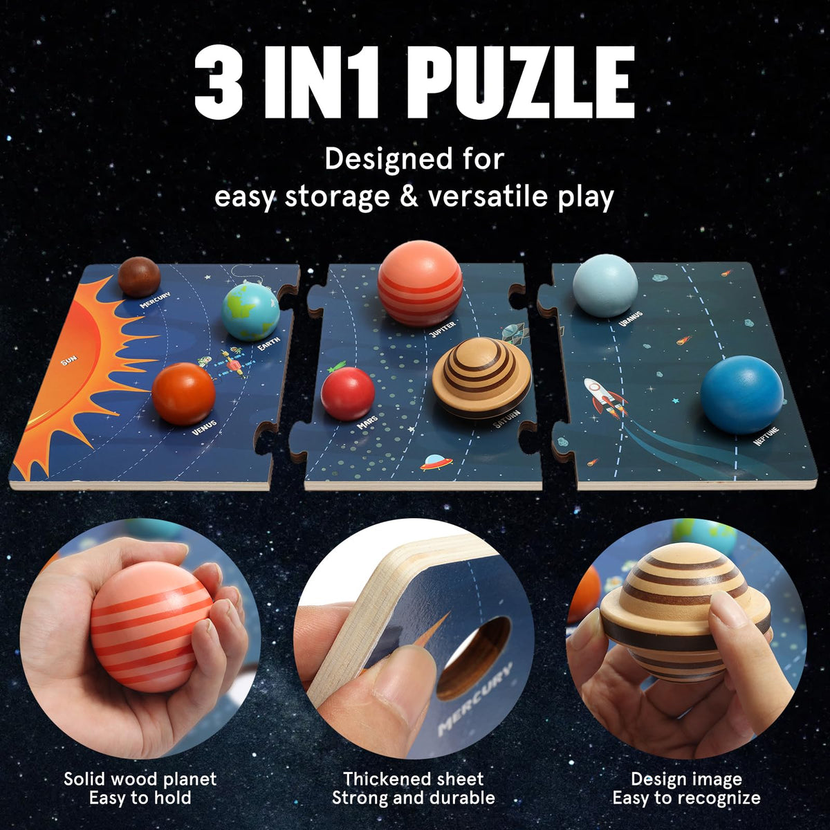 Htyibfs resin astronauts accompany planets for imaginative space play.