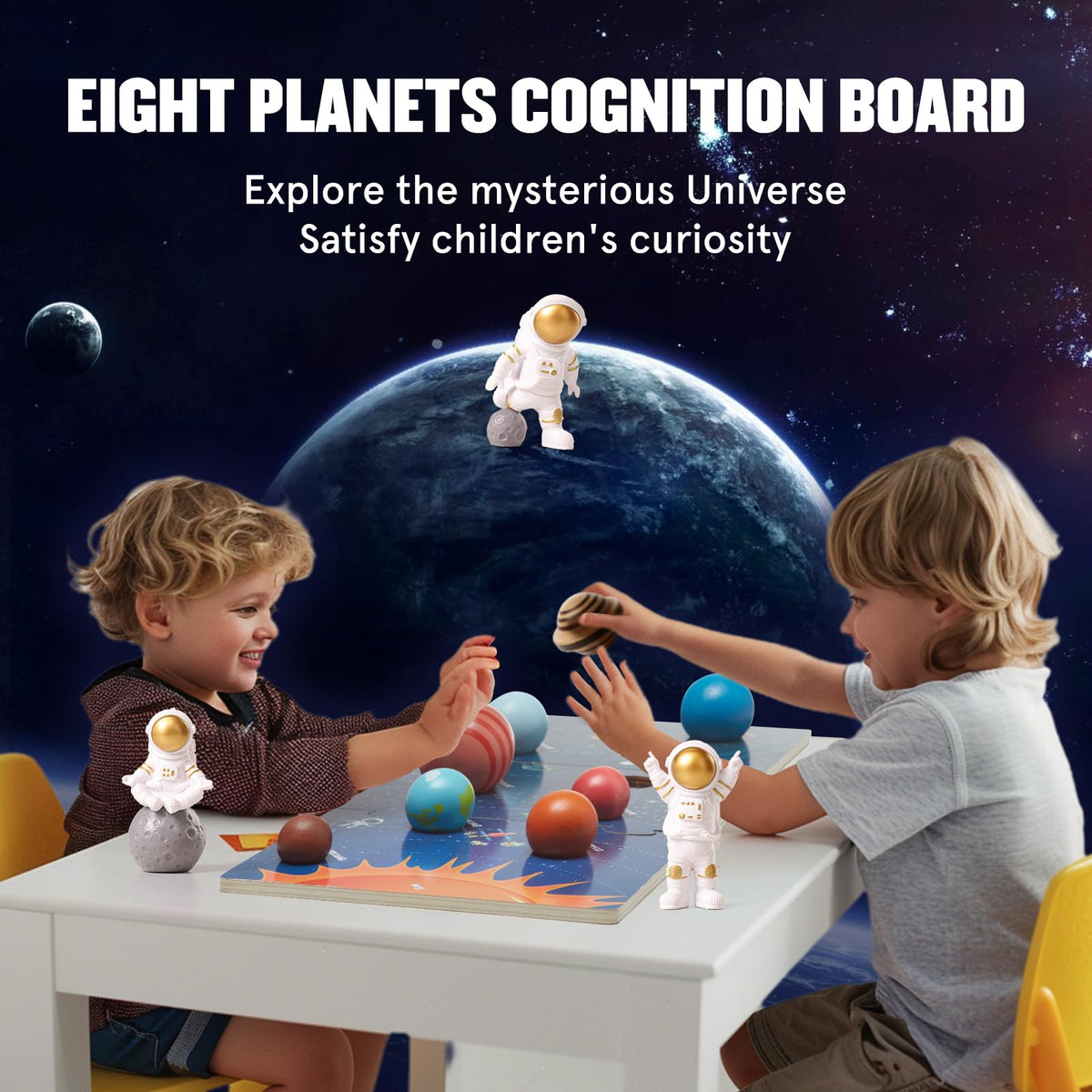 Htyibfs eight wooden planets for hands-on cosmology exploration.