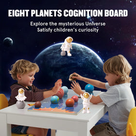 Htyibfs eight wooden planets for hands-on cosmology exploration.