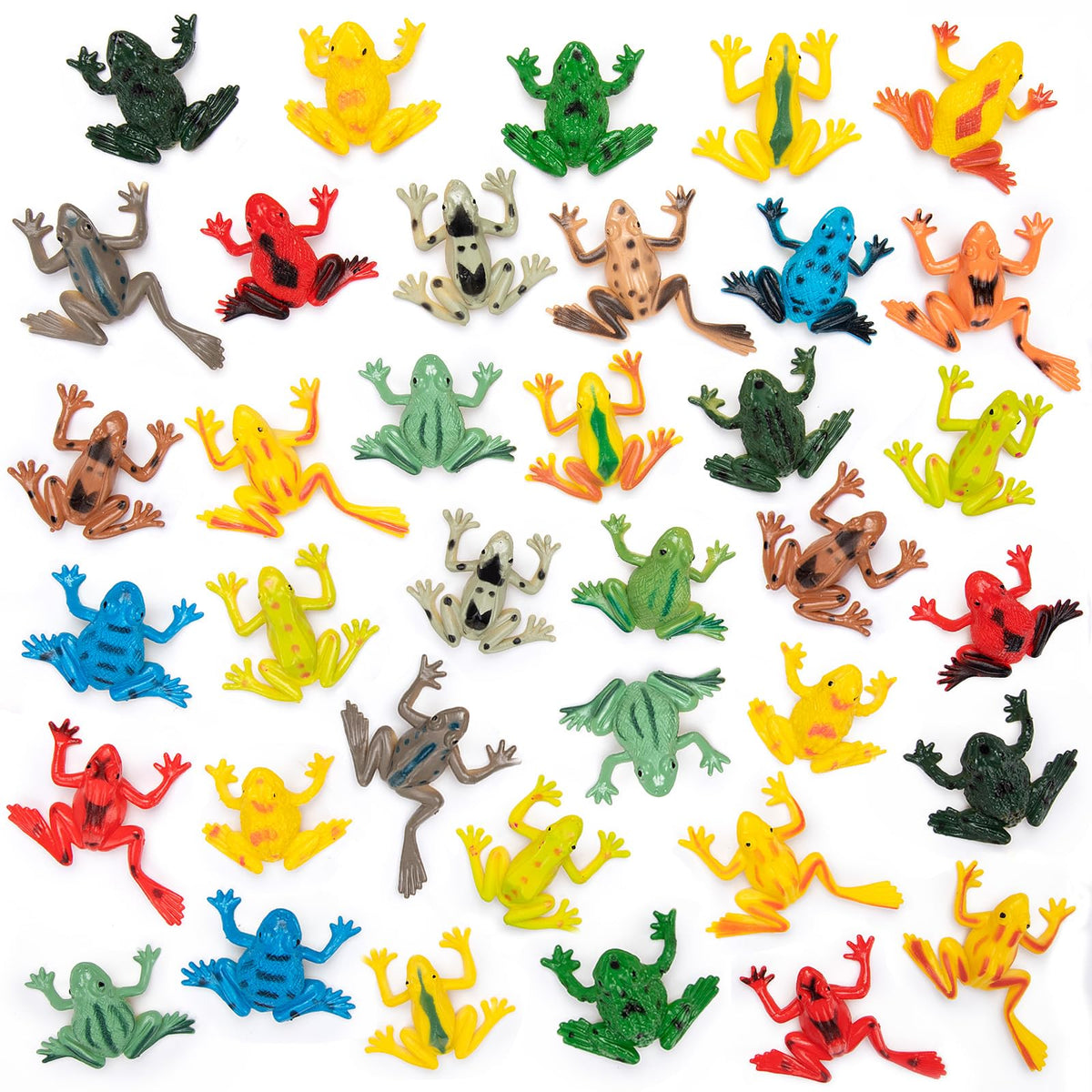HTZNHXT 72Pcs plastic frogs toy with colorful mini figures for imaginative play and learning