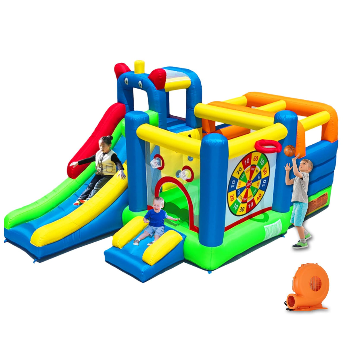 HuaKastro Bounce House crossbar obstacle enhances coordinated play for kids