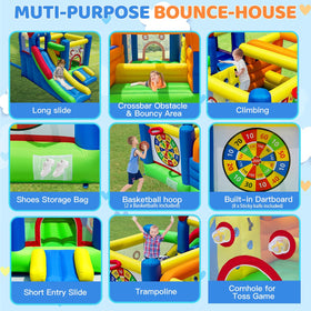 HuaKastro Bounce House dual slides provide varying heights for inclusive play