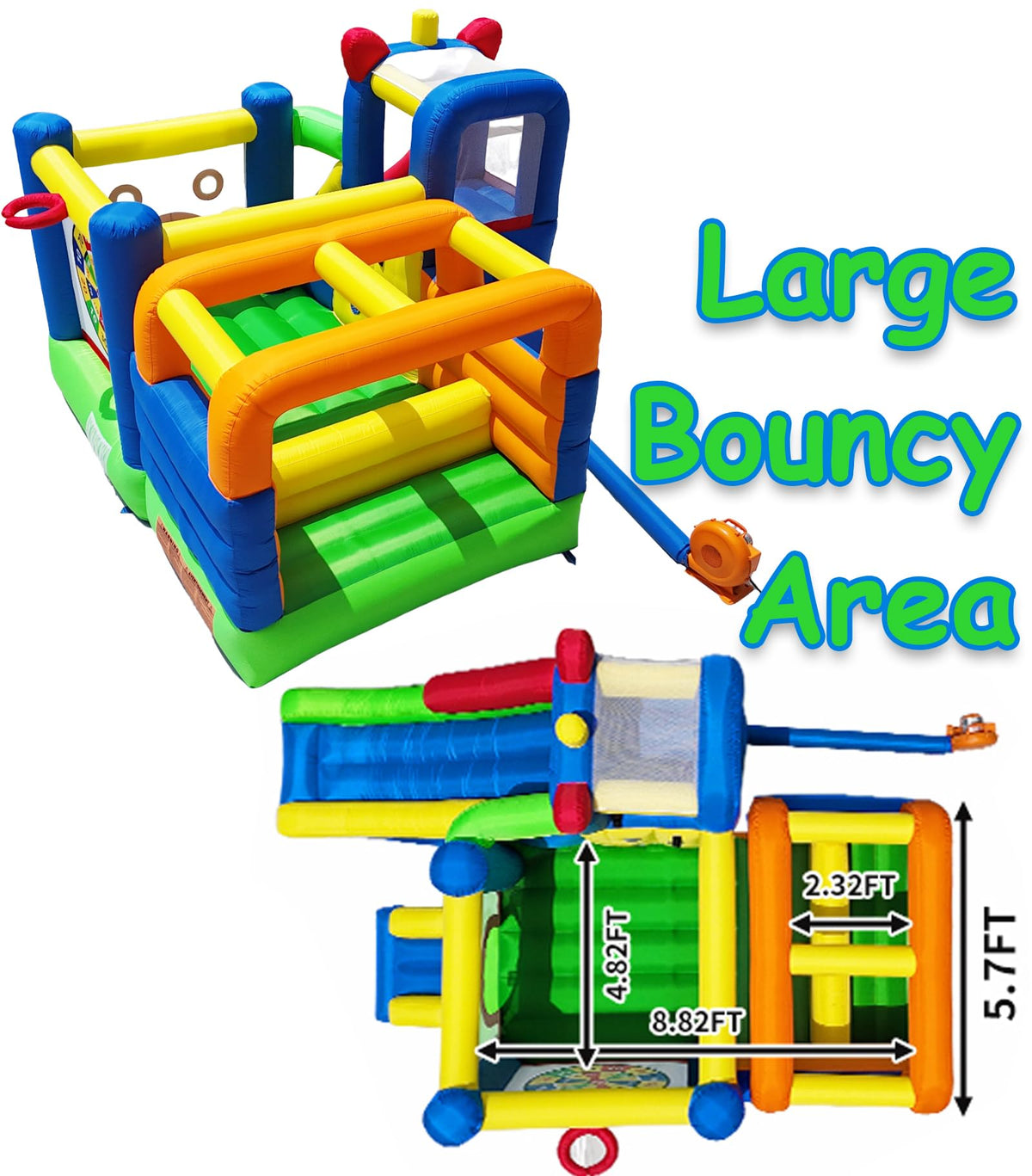 HuaKastro Bounce House large bouncy area for energetic jumping fun