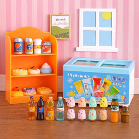 HUADELAIMA kitchen scene setup with modular pieces for dollhouses