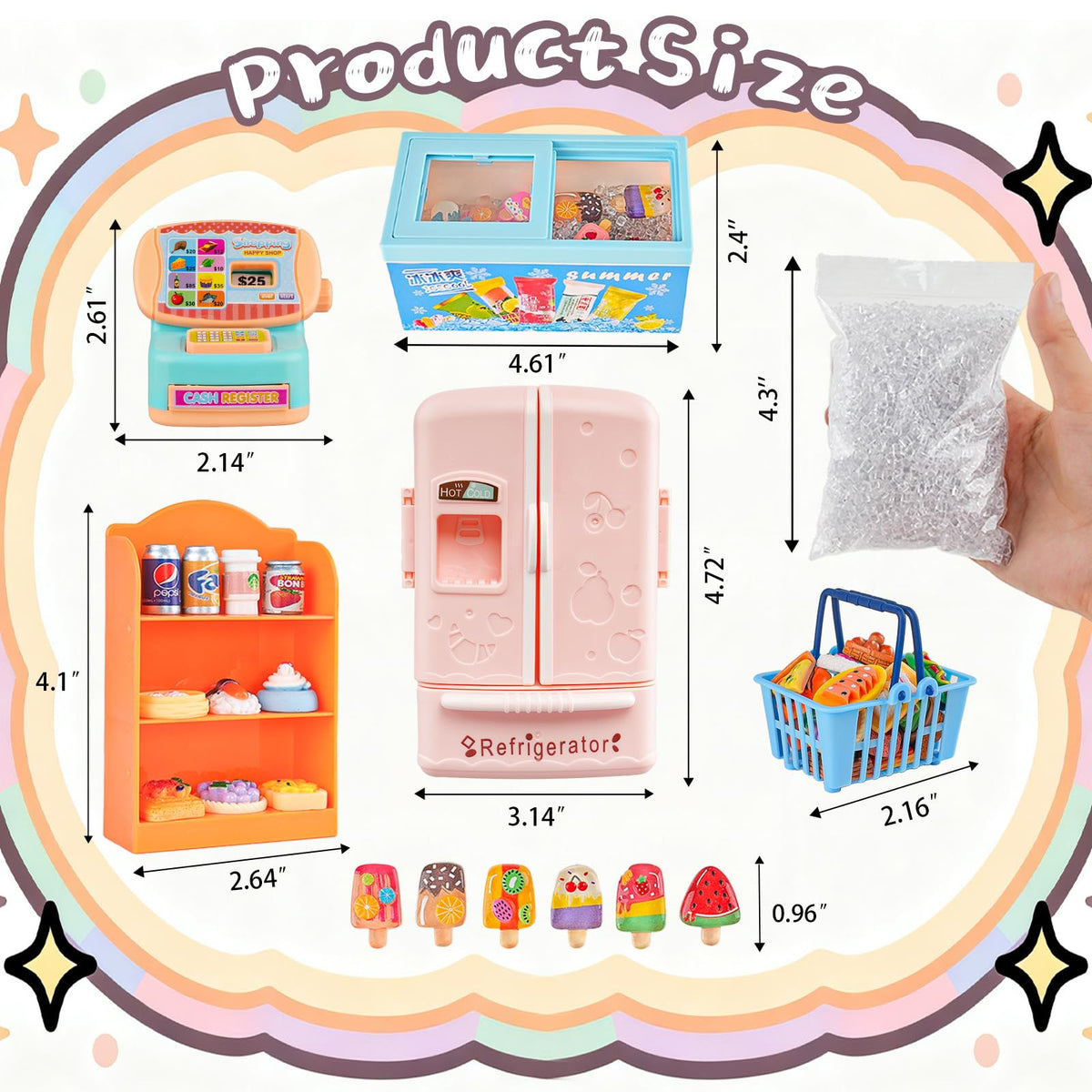HUADELAIMA freezer miniatures for realistic cold treats play