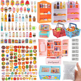 HUADELAIMA fridge play set showing compact kitchen storage for pretend play