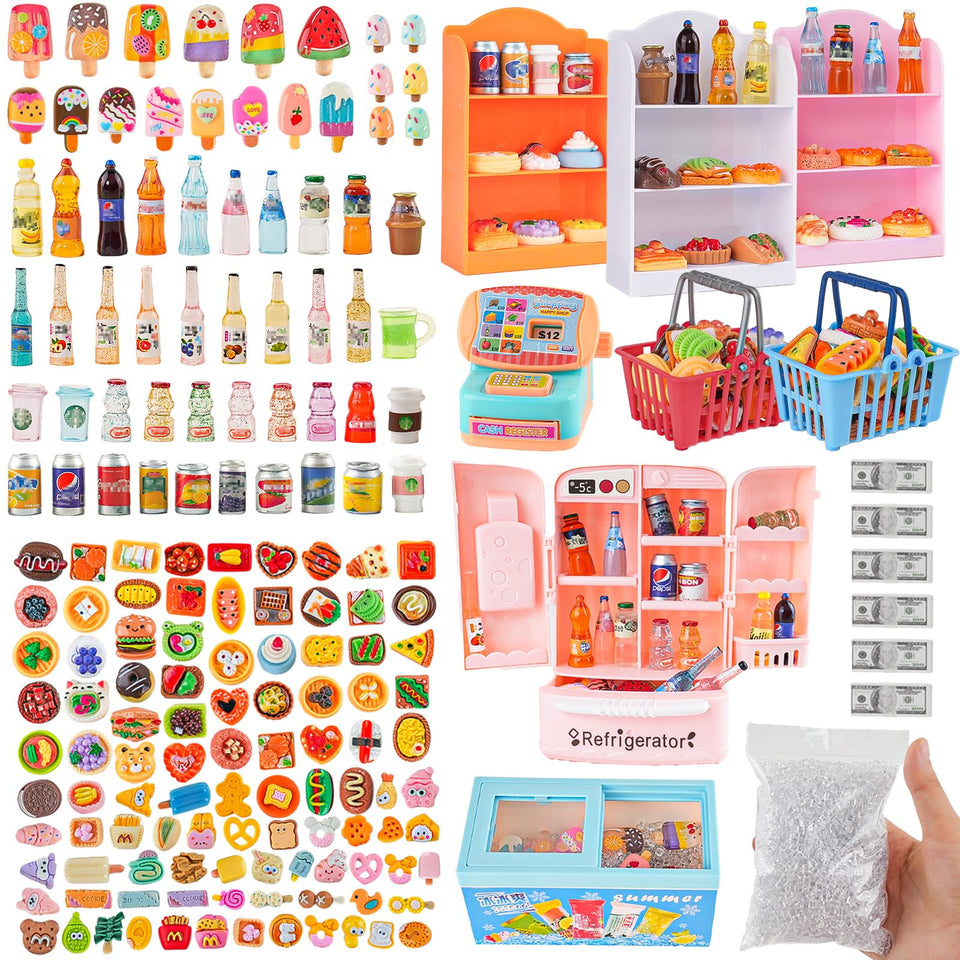 HUADELAIMA fridge play set showing compact kitchen storage for pretend play