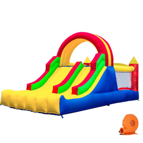 HuaKastro 16x7 bounce house with dual racing slides for backyard fun