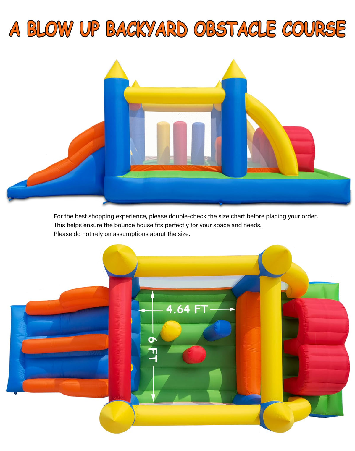HuaKastro inflatable castle with blower for quick, easy setup