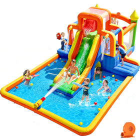 HuaKastro giant water slide in backyard for kids' party fun