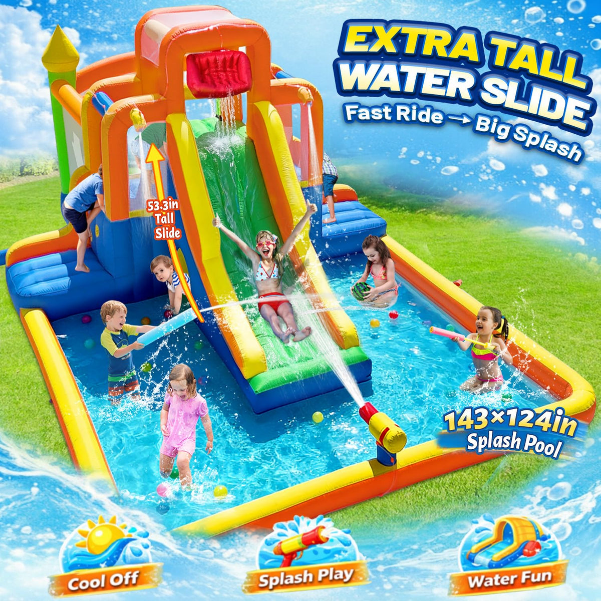 HuaKastro huge splash pool offers ample space to cool off