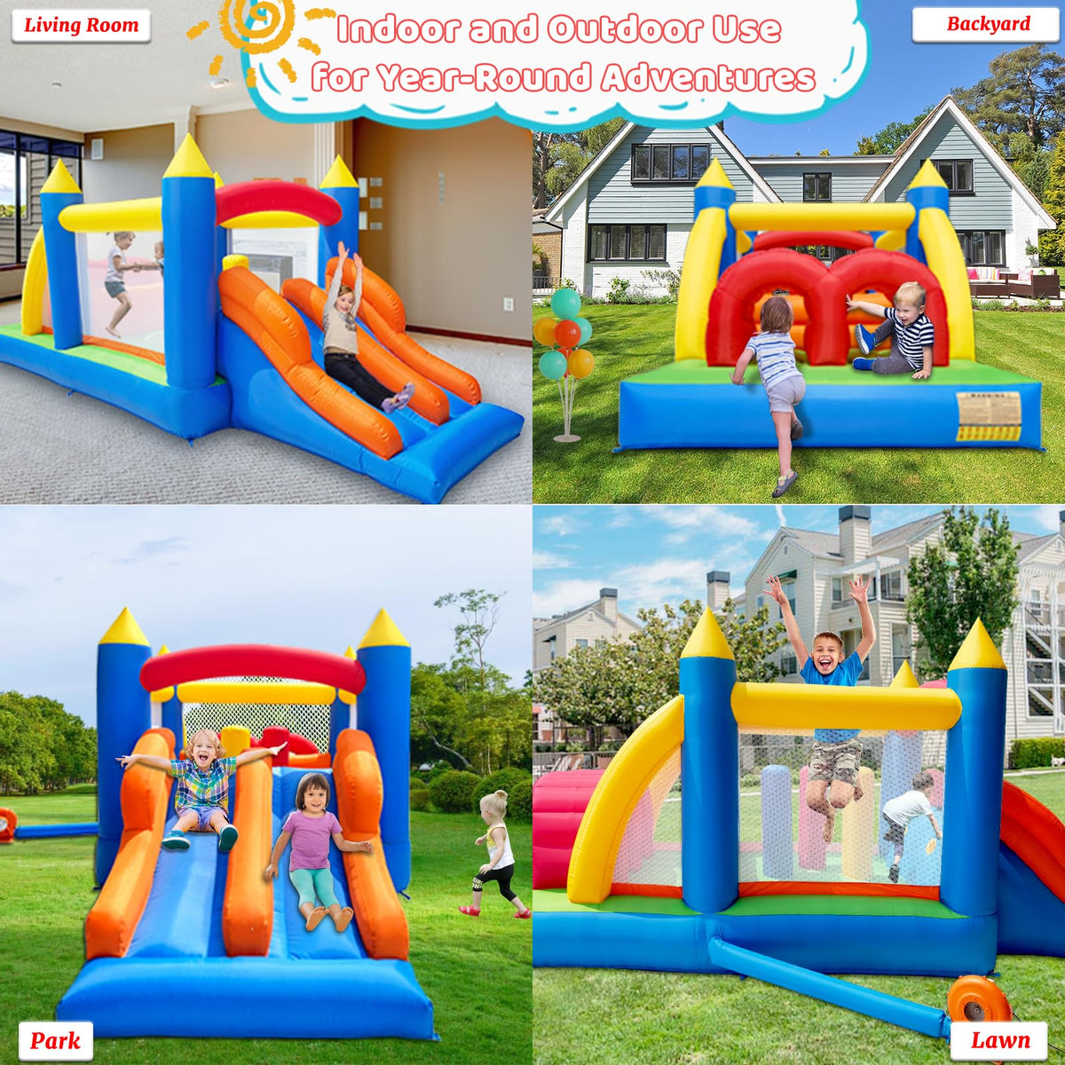 HuaKastro safe Oxford fabric offers durable backyard fun