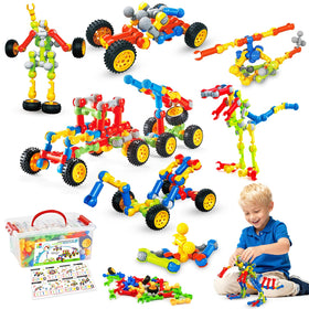 Huaker 125PCS STEM set in a box encourages imaginative play and organization.