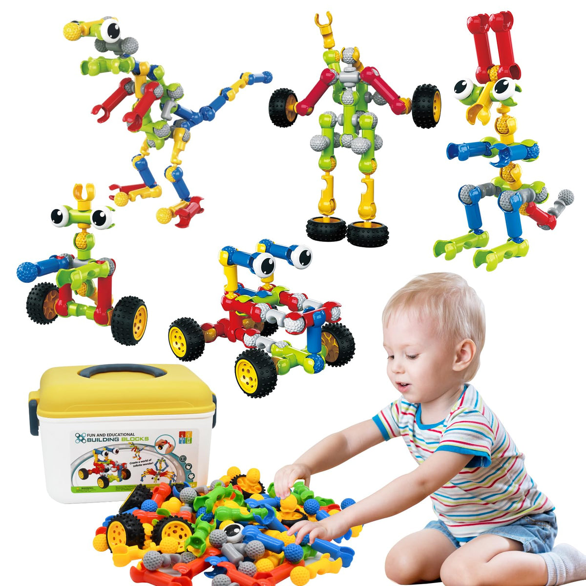 Huaker 109-piece building set for imaginative STEM play