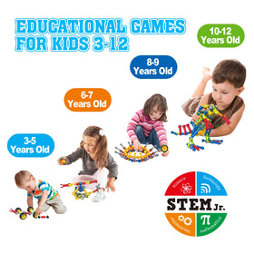 Children build robots and vehicles with Huaker to enhance planning and teamwork.