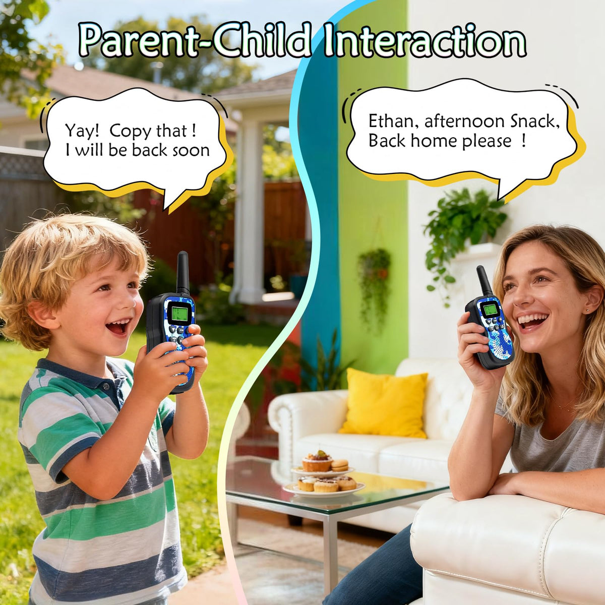 Huaker Kids Walkie Talkies durable ABS body withstands kids' everyday adventures.