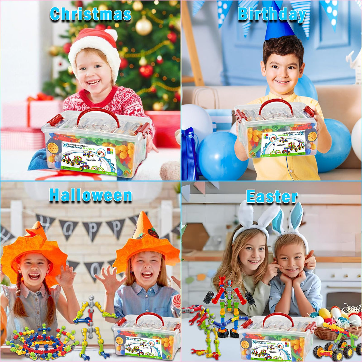 Huaker BPA-free materials offer safe, worry-free construction play for kids.