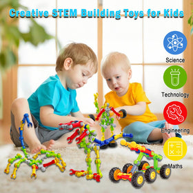 Huaker STEM set with colorful pieces sparks creativity and early engineering skills.