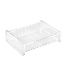 Huang Acrylic Twin Deck Case with flip lid protecting cards from spills.