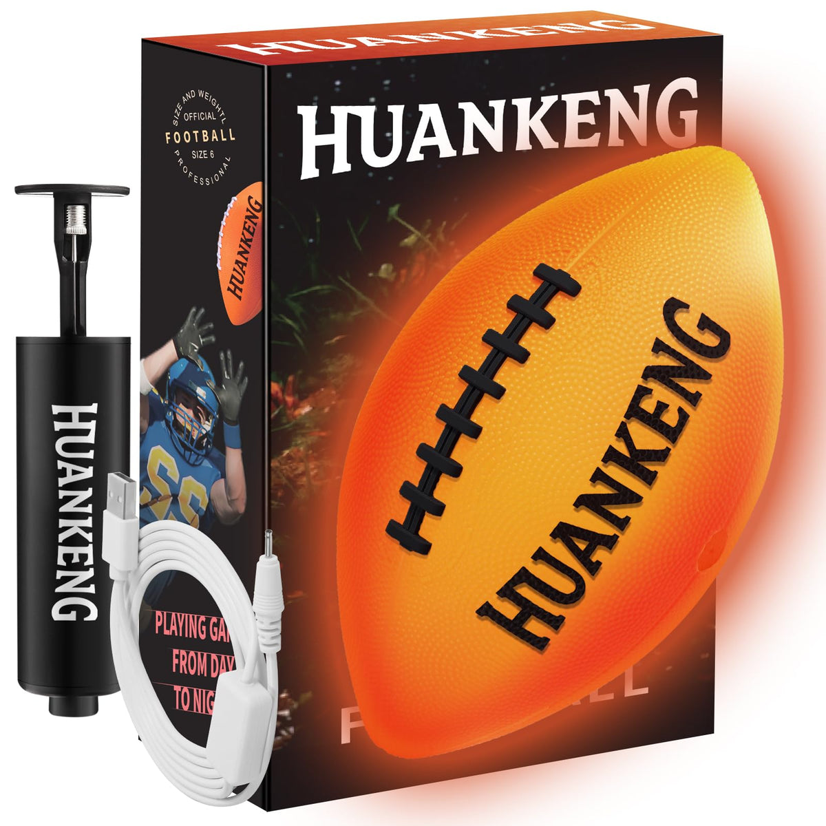 HuanKeng glow football charging port enables easy night play