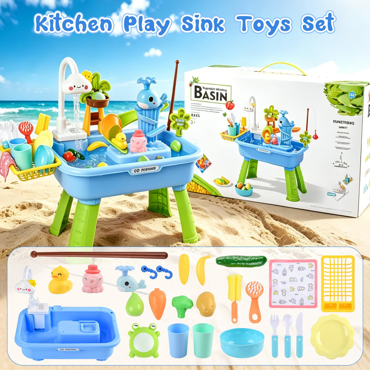 HUASHILUO accessory set with vegetables and utensils encourages creative pretend cooking.