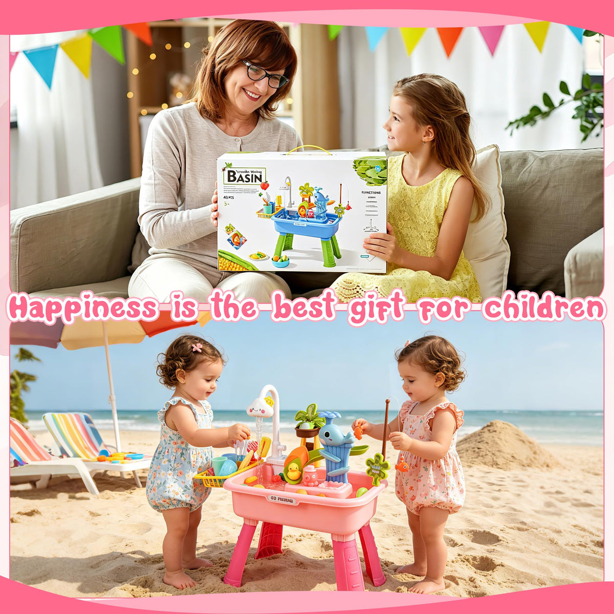 HUASHILUO gift-ready packaging presents a fun water table gift.