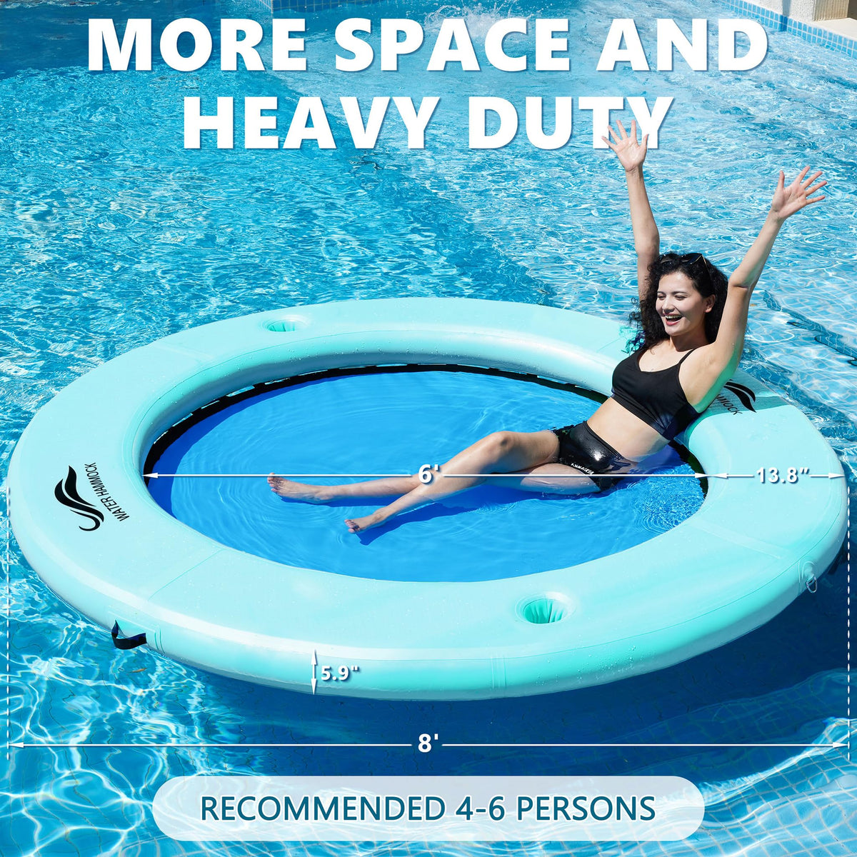 Huatean Home SunChill Float Ring with cup holders for convenient drinks during pool parties.