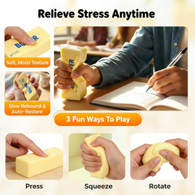 HUAYUCHEN portable desk companion, beige squeeze toy for focus.
