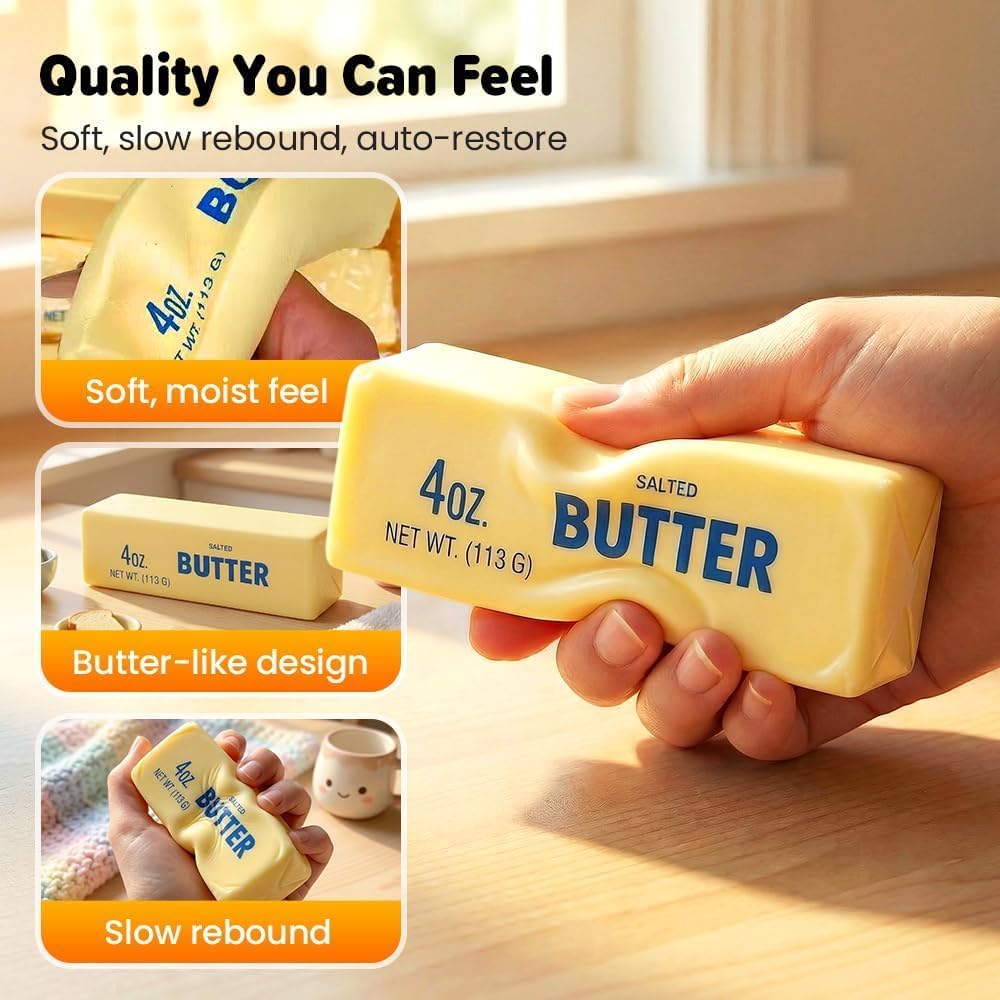 HUAYUCHEN realistic butter-stick design, beige color, durable feel.