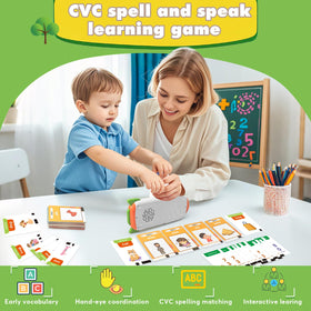 HUBFIVY 106 CVC Word Cards close up highlights varied vocabulary