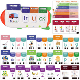 HUBFIVY phonics flashcards cover with color-coded levels to boost early reading confidence.