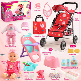HuceePlay 22-piece doll accessories set for pretend care.