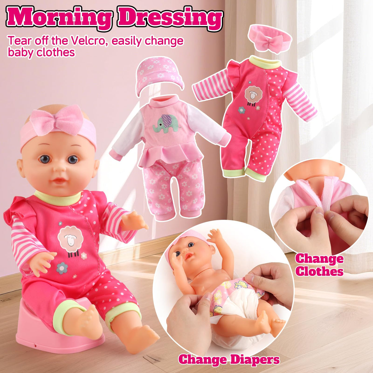 HuceePlay doll clothes sets encourage dressing up and fashion play.