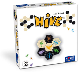 HUCH! Hive game setup shows modular play for creative strategy.
