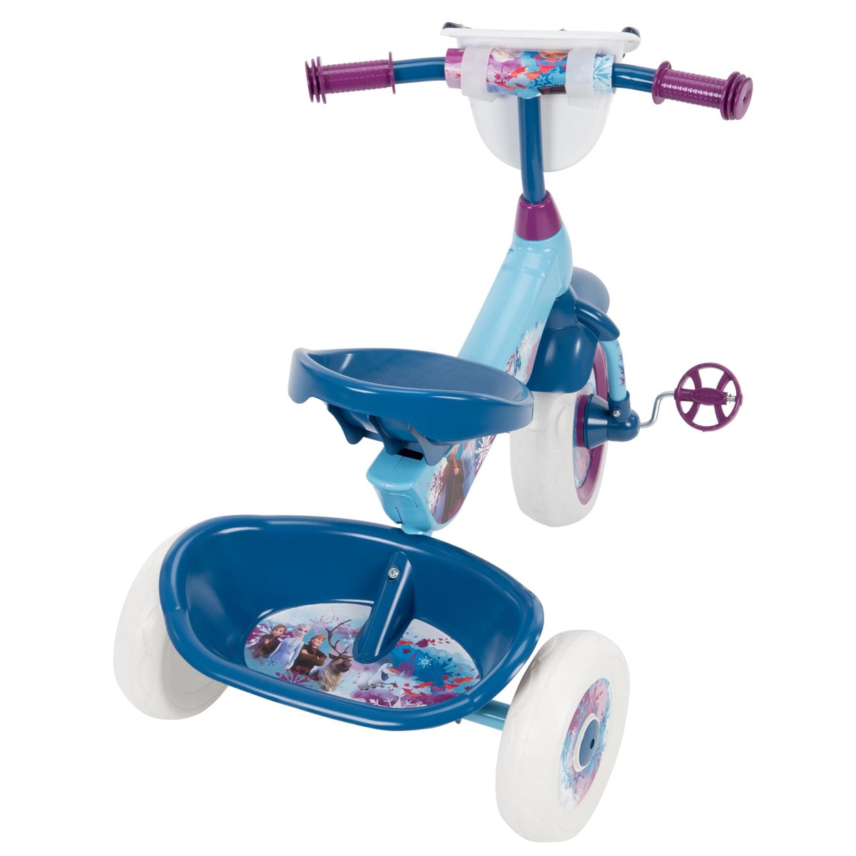 Huffy Disney Frozen 2 trike features kid-friendly design for easy handling.