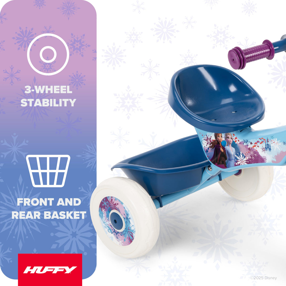 Huffy Disney Frozen 2 trike with Olaf graphics enhances playful adventures.