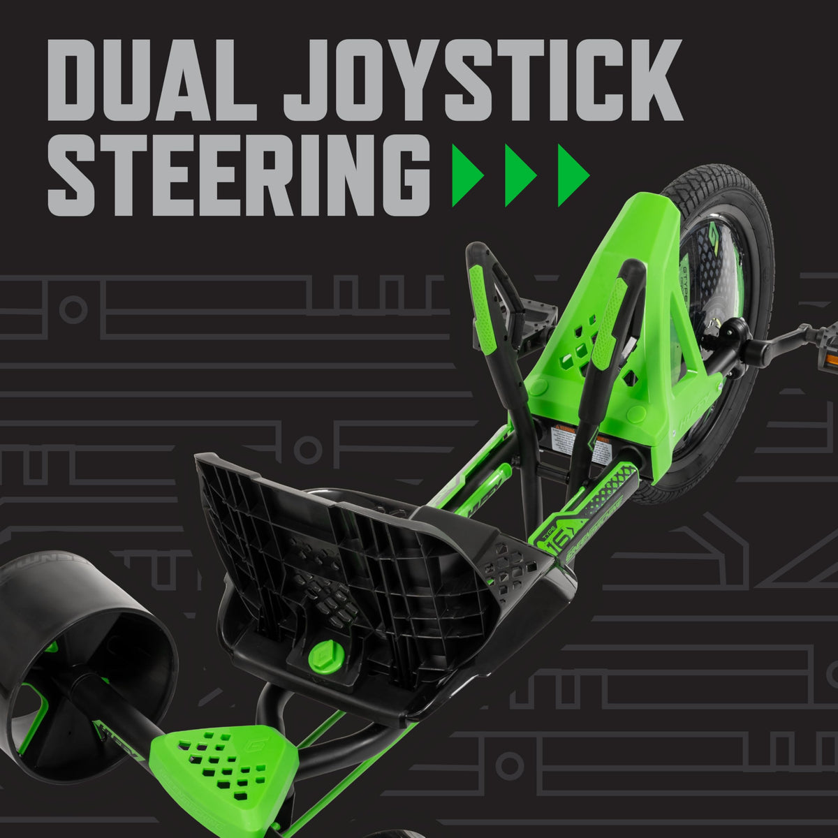 Huffy Green Machine adjustable seat with three positions for growing riders.