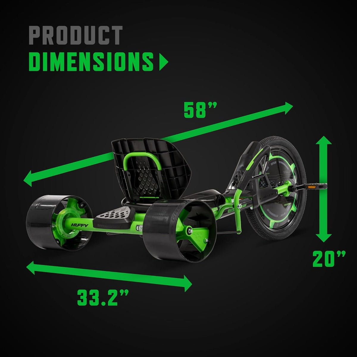 Huffy Green Machine coaster brake at a glance for easy stopping.