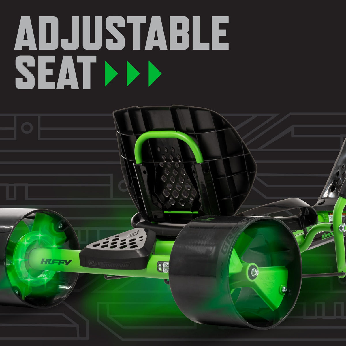 Huffy Green Machine durable steel frame built to last for kids.