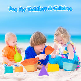 HUGCATY mesh bag keeps toys organized for trips and beach days.