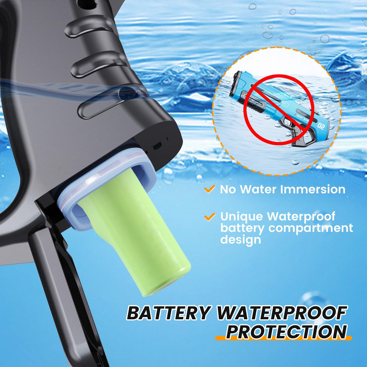 Hugeway 460 cc tank refill mechanism in action during play
