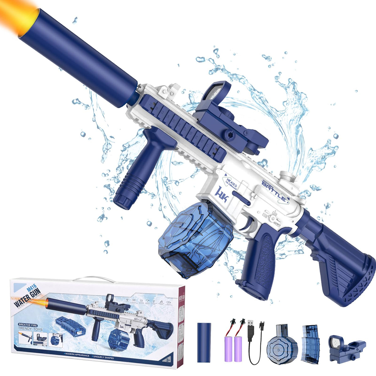 Hugeway electric water gun with muzzle light for night-time play