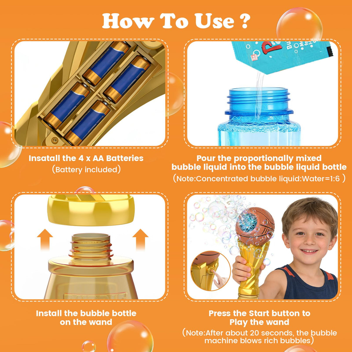 Hugeway bubble wand makes a perfect gift for kids aged 3-8 years