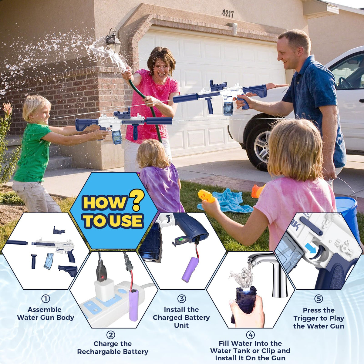 Hugeway water gun reaching up to 32 feet during outdoor fights